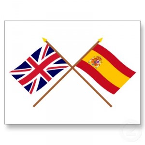 UK and Spain crossed flags
